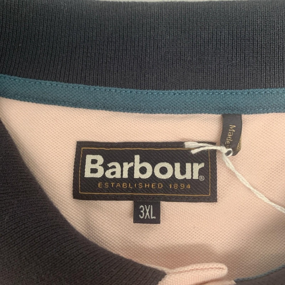Barbour Silsden Loch Pink Short Sleeve Polo Shirt Mens Sz 3XL Crest Logo Preppy - Picture 4 of 10